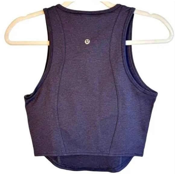 Lululemon Soft Sueded Crewneck Cropped Tank Top Nightfall / Nightfall Size 6 - Picture 8 of 8